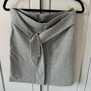 LOFT Light Gray Pencil Skirt with Tie-Front